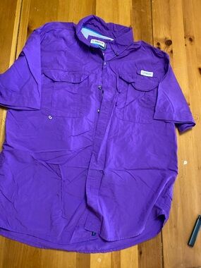 Magellan Outdoors Short Sleeve Fishing Shirt in Purple